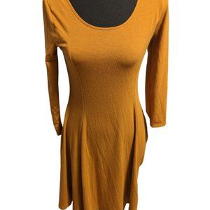 Forever 21 Long Sleeve  Rust Orange Swing Midi Dress  Size: Medium